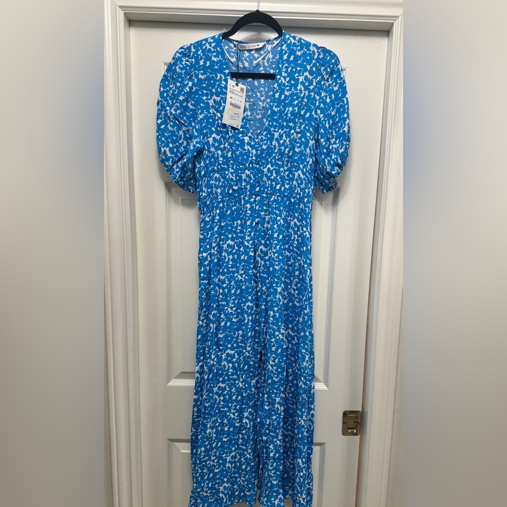 Zara Blue and White Dress